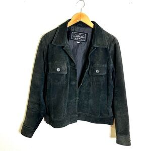 Atelier by B Thomas Dark hunter Green Leather Jacket suede women’s sz L